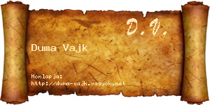 Duma Vajk névjegykártya